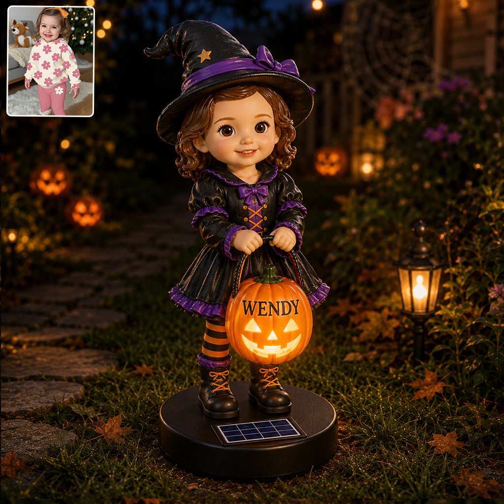 Cute Kid Halloween Decoration - Personalized Kid Garden Solar Light