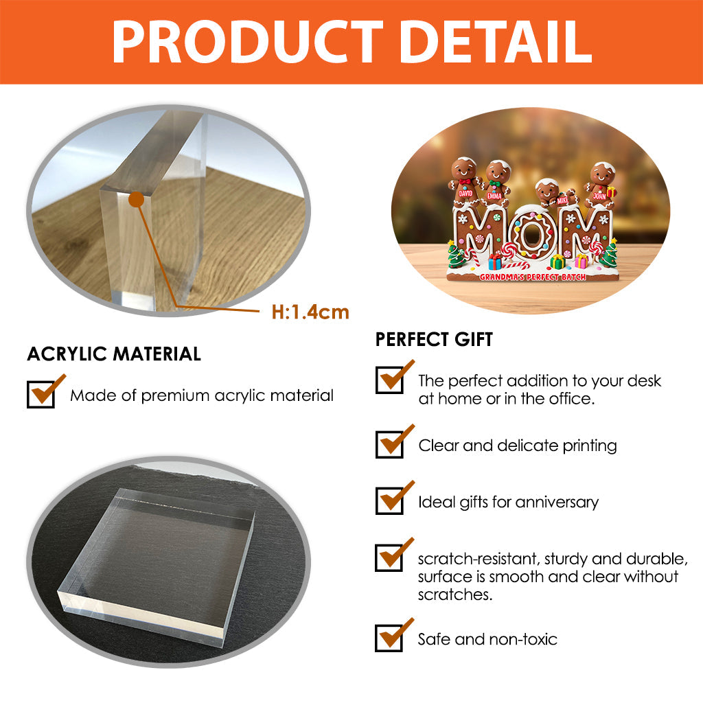 My Perfect Batch Christmas Gift For Mom, Grandma,... - Personalized Grandma Custom Shaped Acrylic Plaque