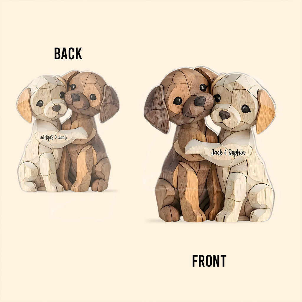 Hugging Puppies - Personalized Dog Custom Shaped Acrylic Plaque