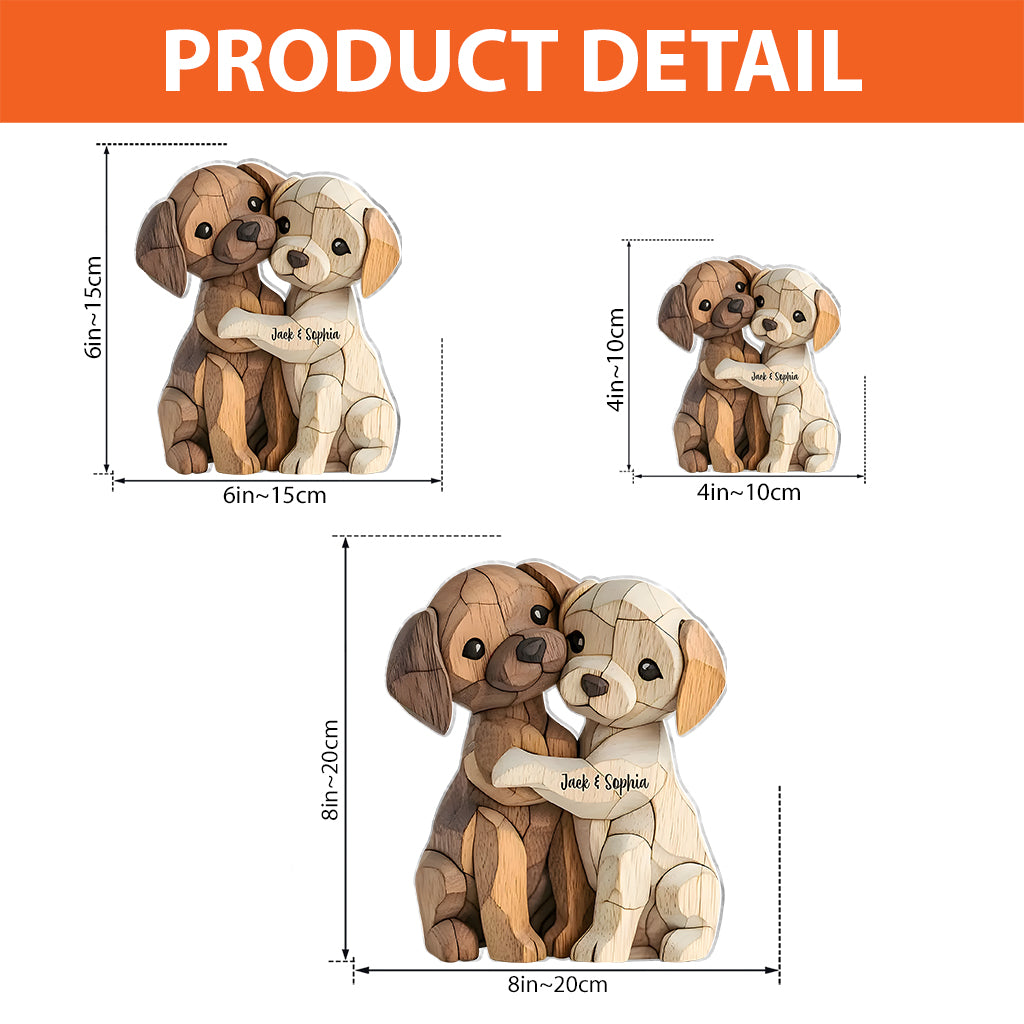 Hugging Puppies - Personalized Dog Custom Shaped Acrylic Plaque