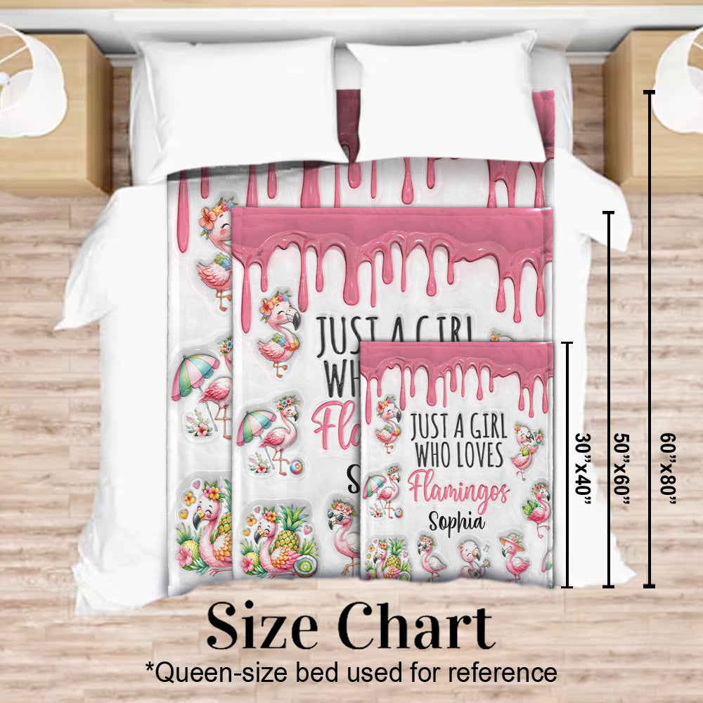Just A Girl Who Loves Flamingos - Personalized Flamingo Blanket