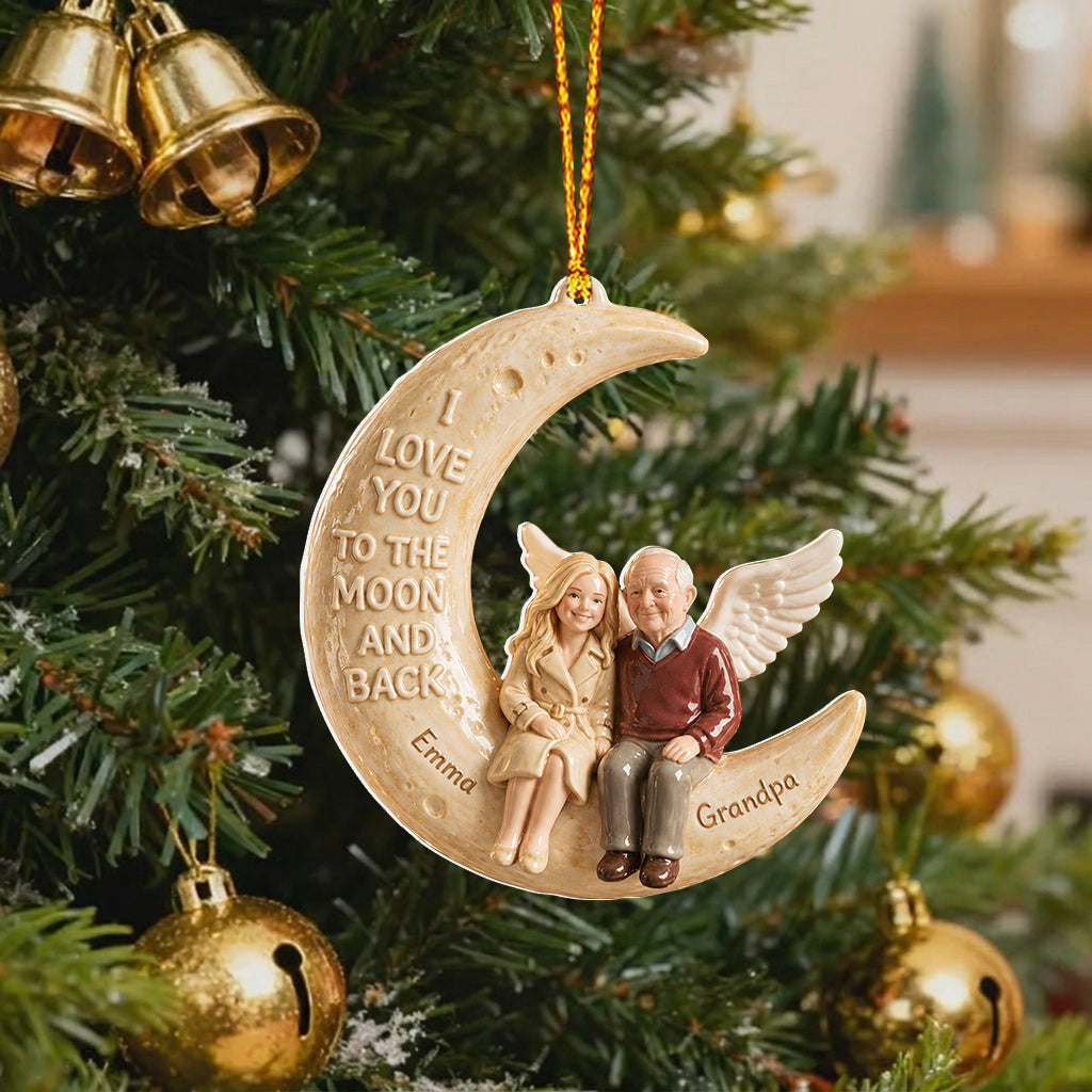 To The Moon And Back - Personalized Memorial Premium 3D Ornament