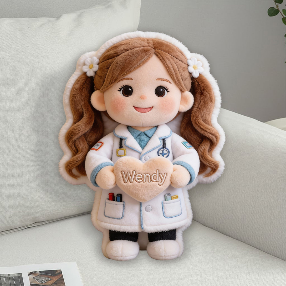 Custom Any Photo Dream job - Personalized Kid Faux Fur Shaped Pillow