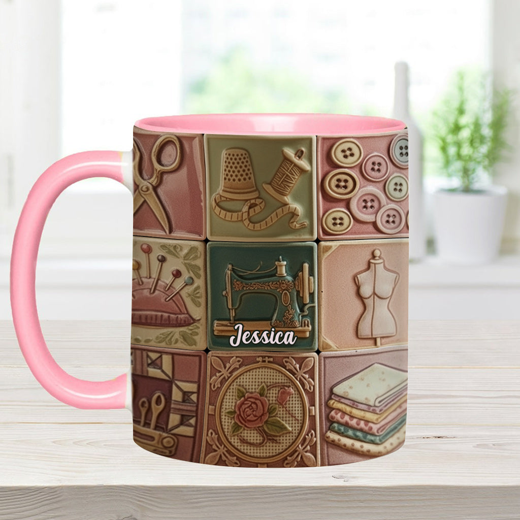 Love Sewing - Personalized Sewing Accent Mug