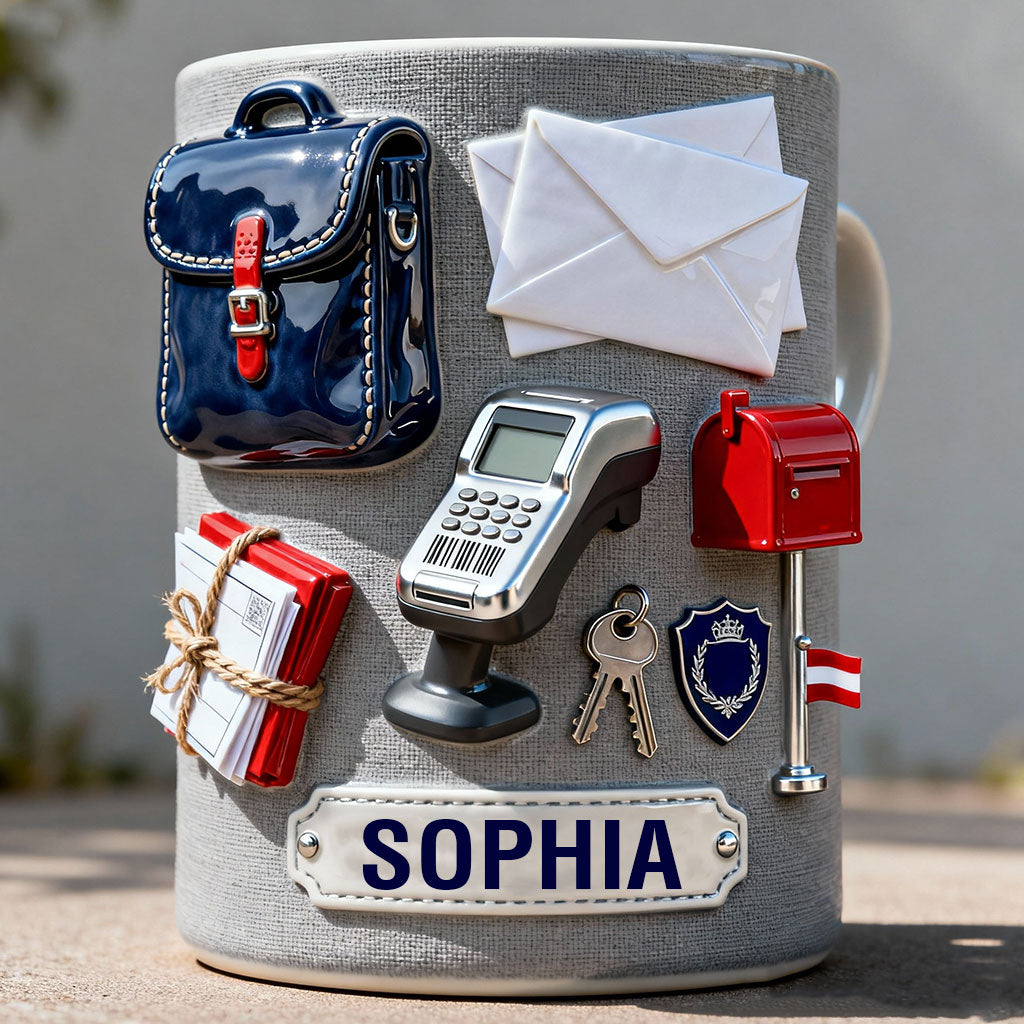 Der beste Postbote der Welt – Personalisierte Tasse und Untersetzer mit Postboten-Motiv