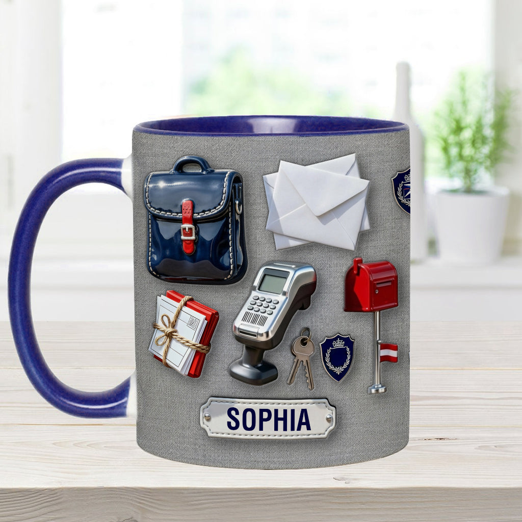 Der beste Postbote der Welt – Personalisierte Tasse und Untersetzer mit Postboten-Motiv