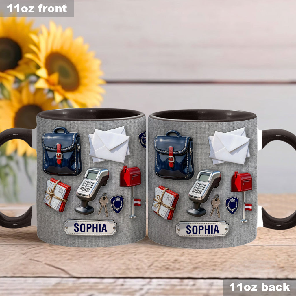 Der beste Postbote der Welt – Personalisierte Tasse und Untersetzer mit Postboten-Motiv