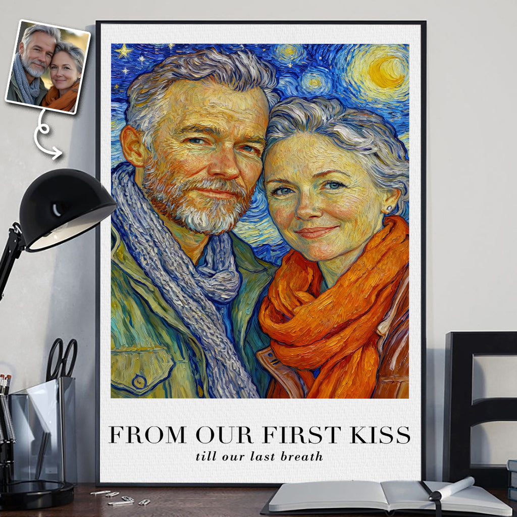Van Gogh Wall Art - Personalized Couple Canvas And Poster