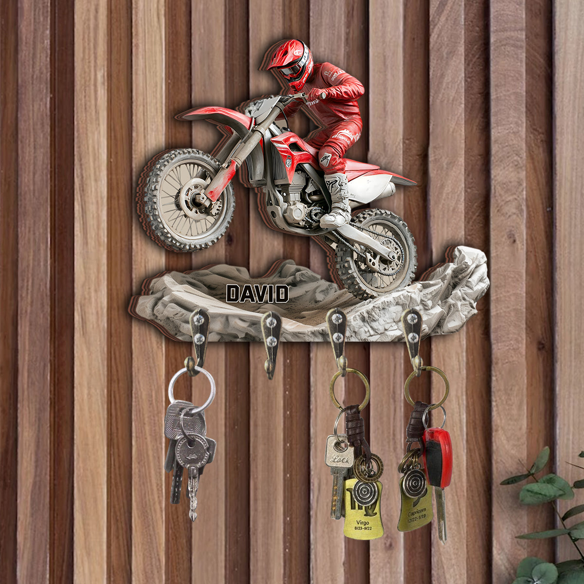 Ride Or Die – Personalisierter Schlüsselanhänger in individueller Dirtbike-Form