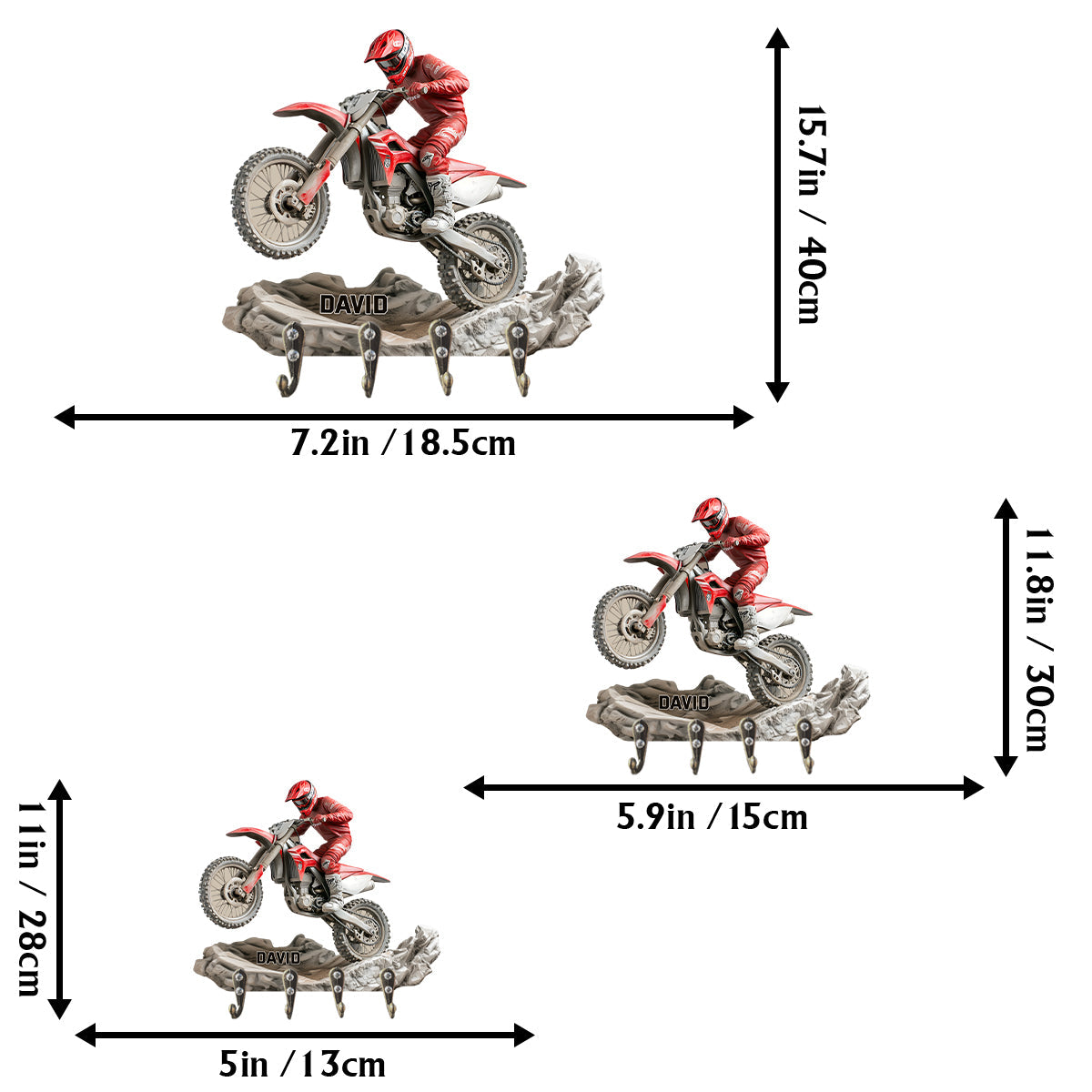 Ride Or Die – Personalisierter Schlüsselanhänger in individueller Dirtbike-Form