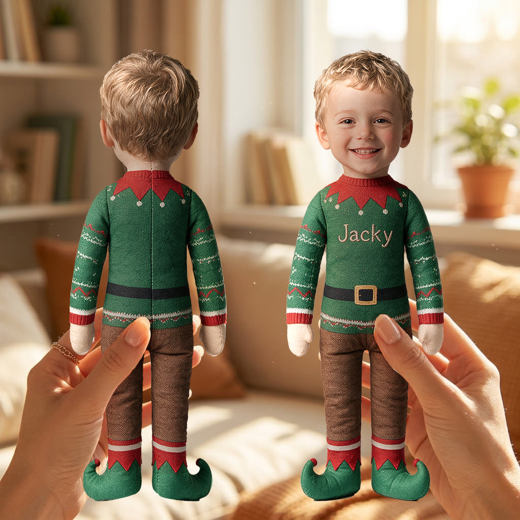 Custom Doll From Any Photo - Personalized Grandma Posable Plush Doll