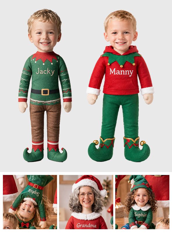 Custom Doll From Any Photo - Personalized Grandma Posable Plush Doll