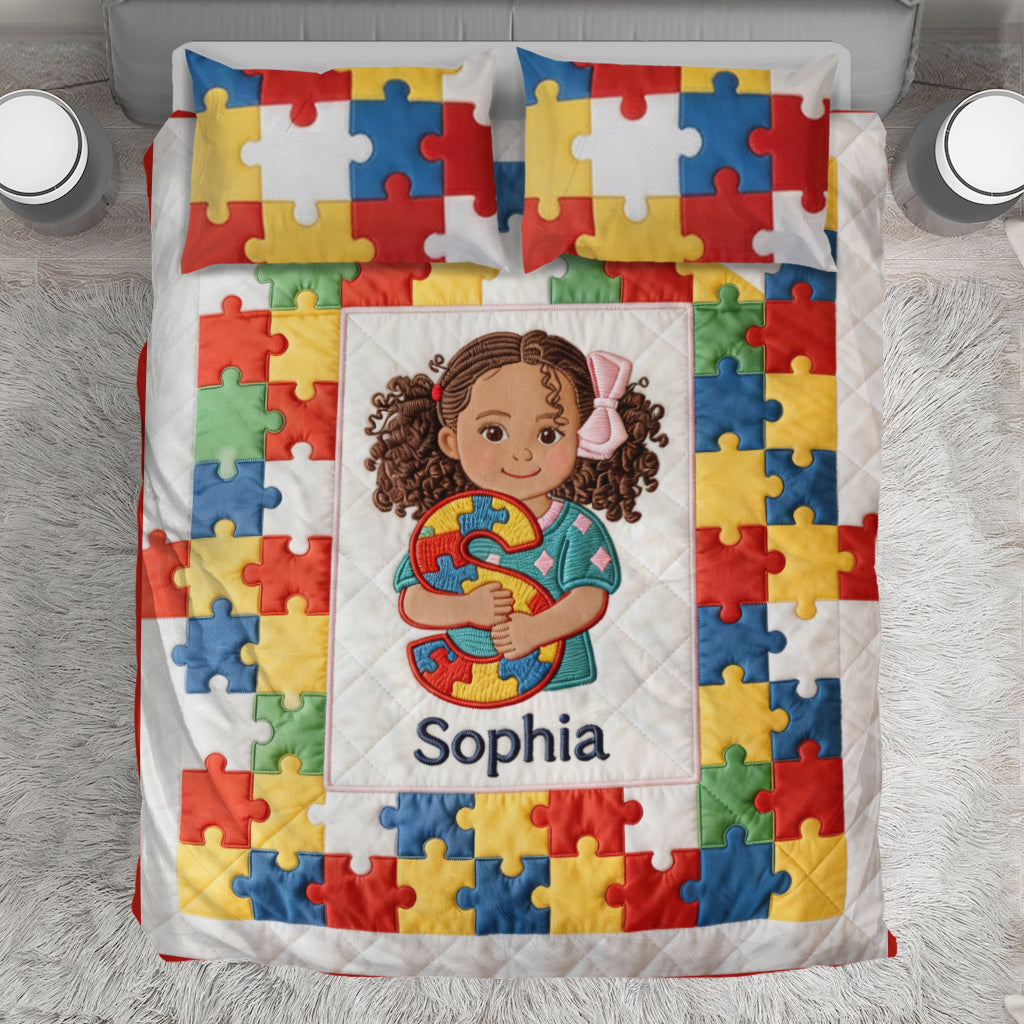 Autism Letter - Personalized Autism Awareness Bedding Set