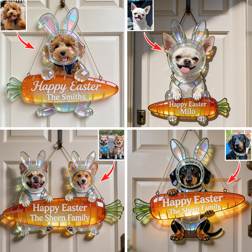 Easter Bunny Puppy - Personalized Dog LED Light Acrylic Sign