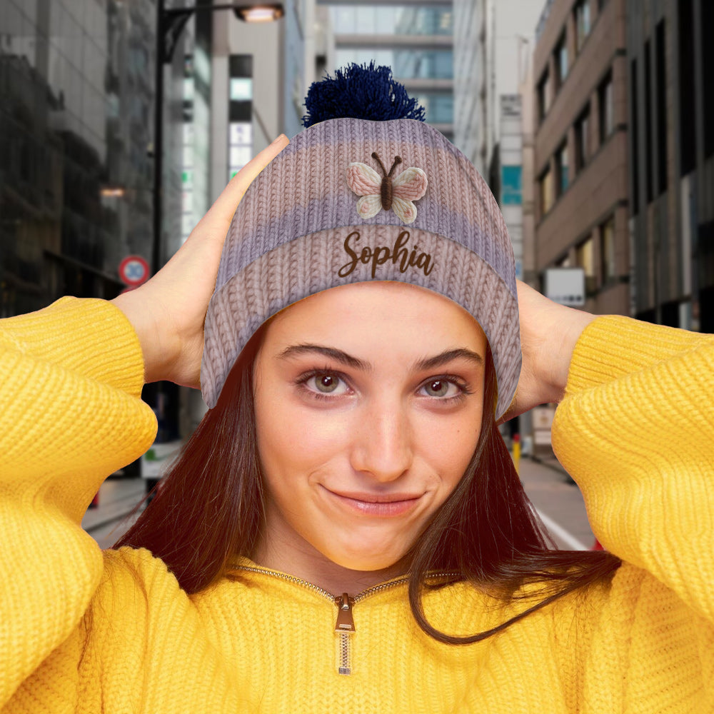 Beautiful Butterfly - Personalized Butterfly Beanie Hat