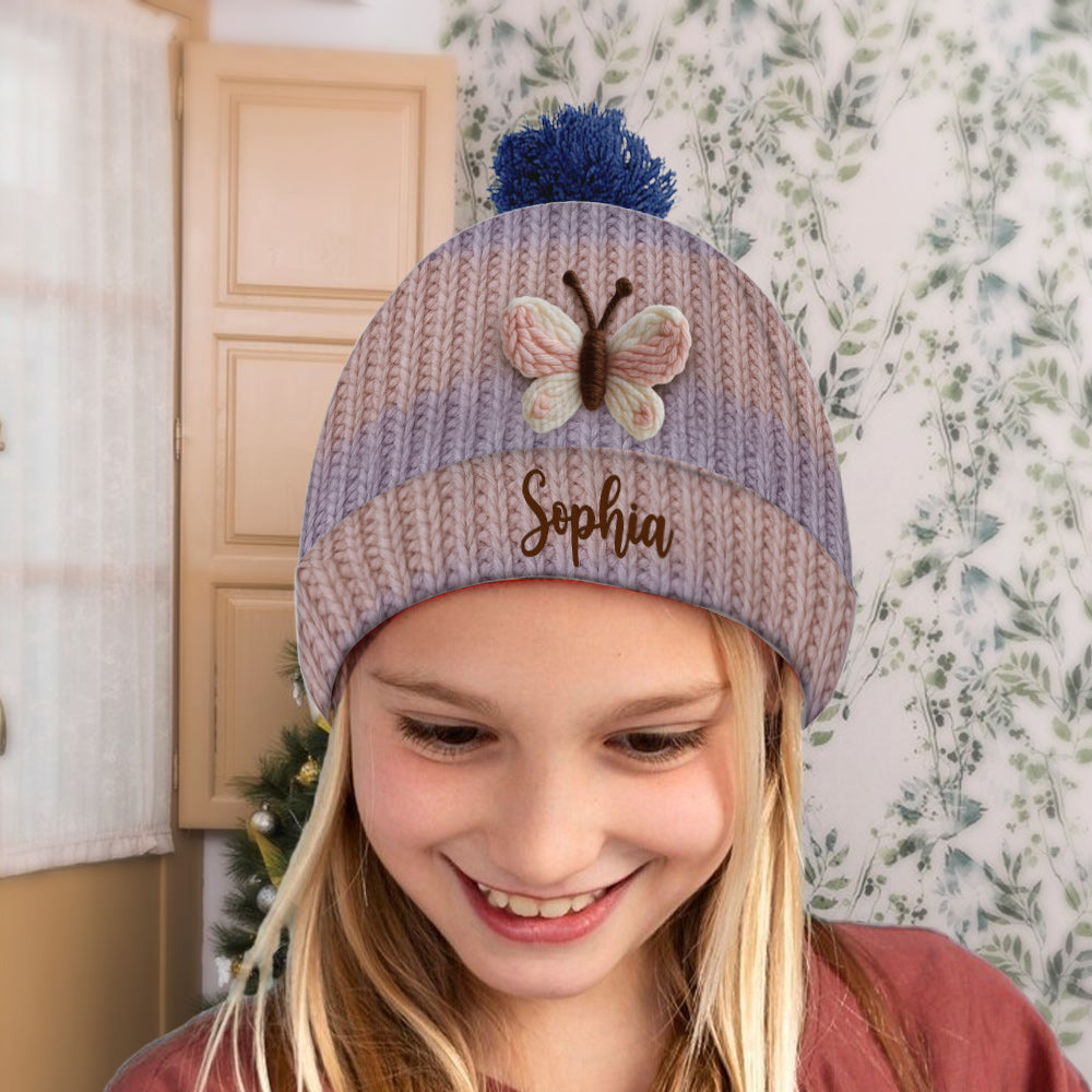 Beautiful Butterfly - Personalized Butterfly Beanie Hat