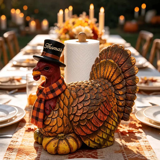 Thanksgiving Turkey Decoration - Personalized Thanksgiving Paper Towel Stand