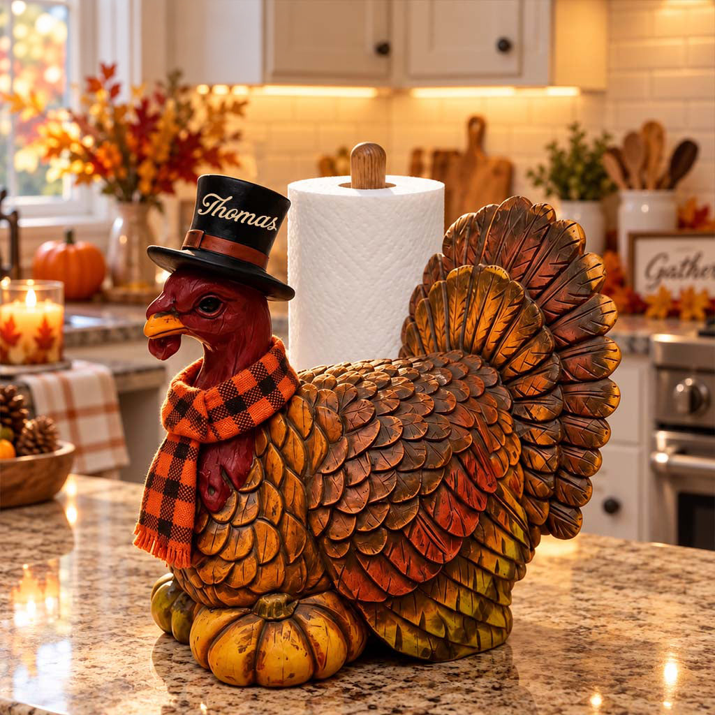 Personalisierte Thanksgiving Truthahn Dekoration - Papiertuchständer