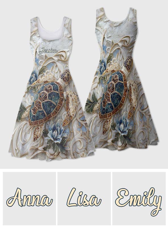 Turtle Lovers - Personalized Turtle Sleeveless Dress