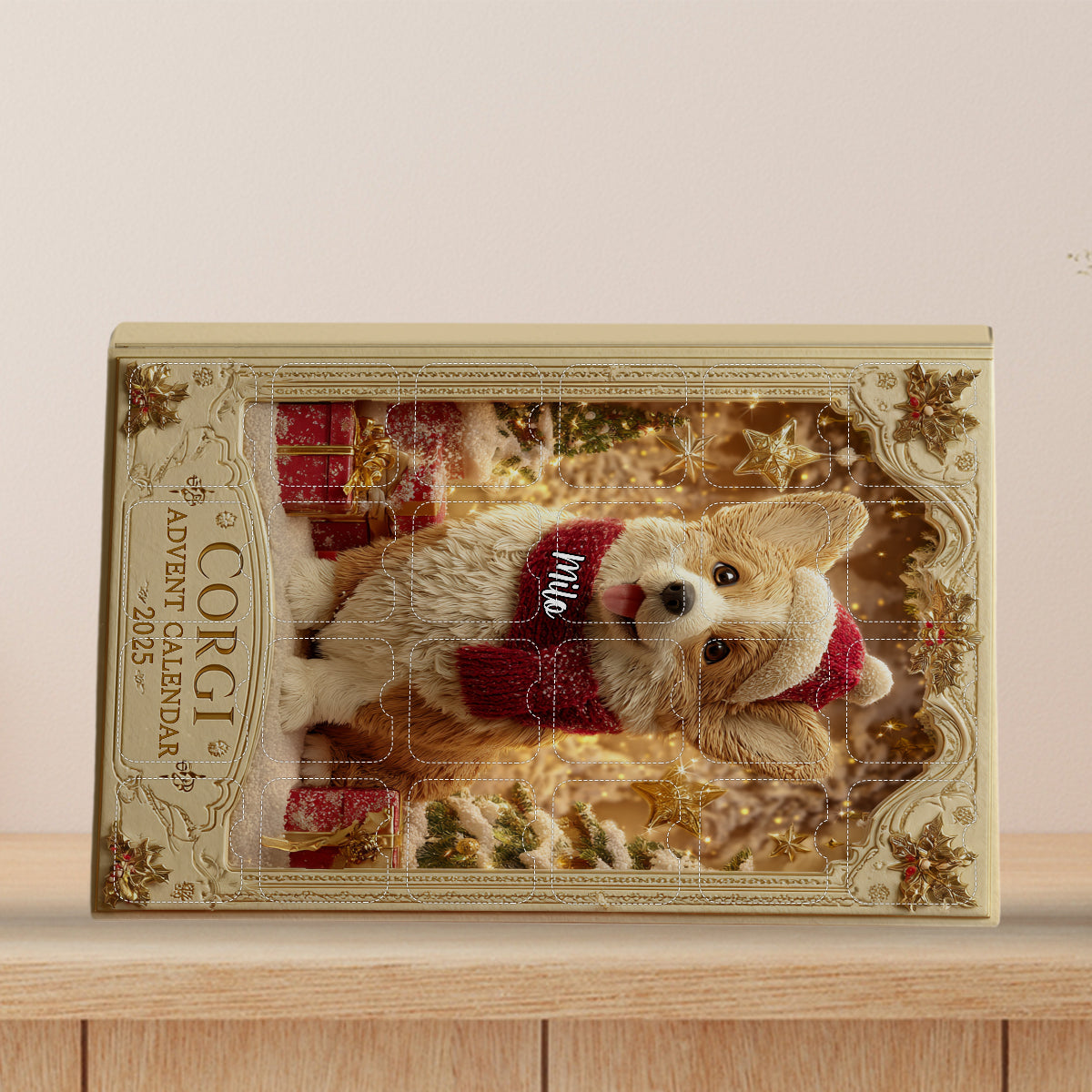 Liebe Corgis – Personalisierter Corgi-Adventskalender mit Ornamenten