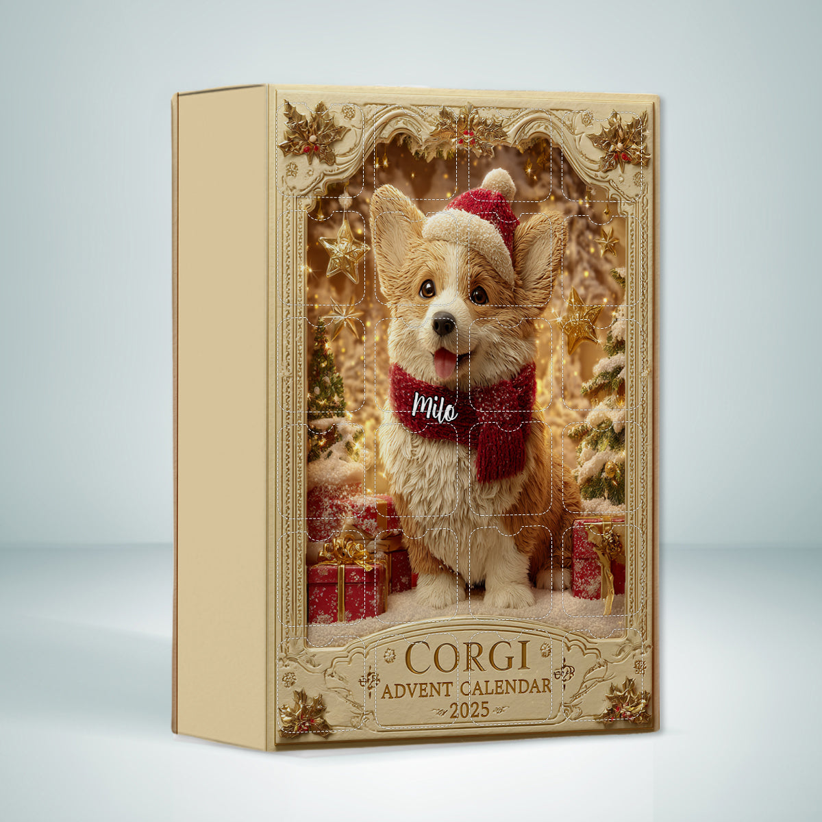 Liebe Corgis – Personalisierter Corgi-Adventskalender mit Ornamenten