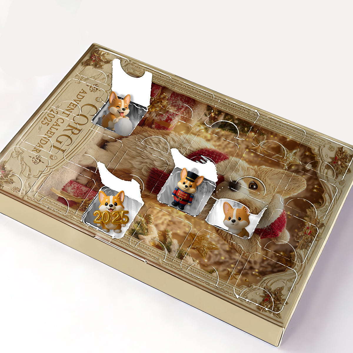 Liebe Corgis – Personalisierter Corgi-Adventskalender mit Ornamenten