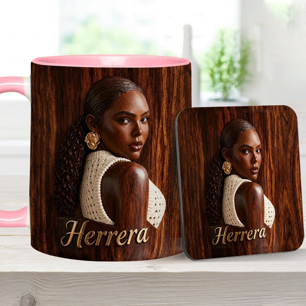 Afro Woman - Personalized African American Accent Mug & Coaster