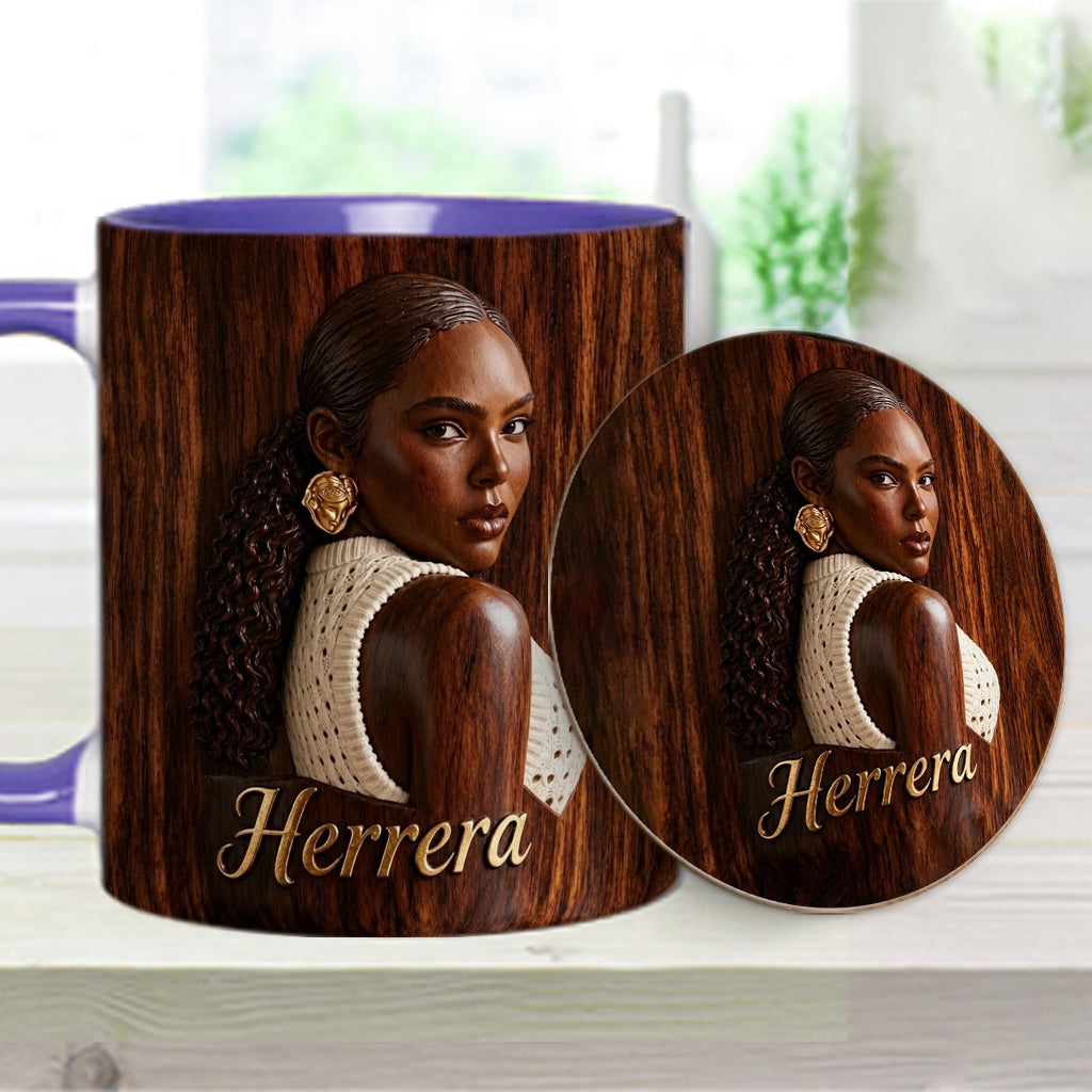 Afro Woman - Personalized African American Accent Mug & Coaster