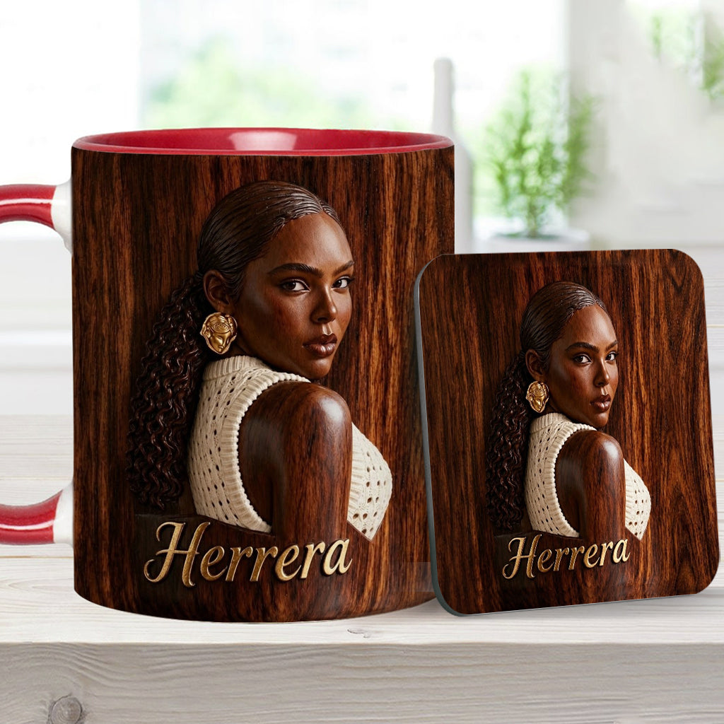 Afro Woman - Personalized African American Accent Mug & Coaster
