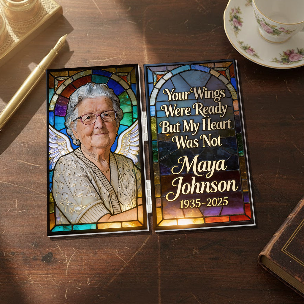 Deine Flügel waren bereit – Personalisiertes Acryl-Diptychon zum Gedenken