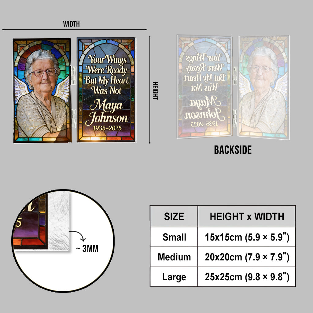 Deine Flügel waren bereit – Personalisiertes Acryl-Diptychon zum Gedenken