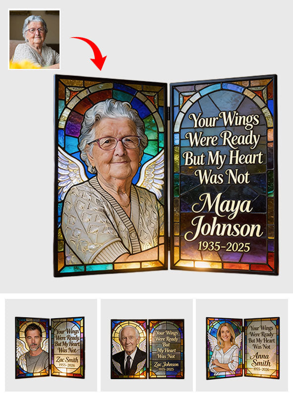 Deine Flügel waren bereit – Personalisiertes Acryl-Diptychon zum Gedenken