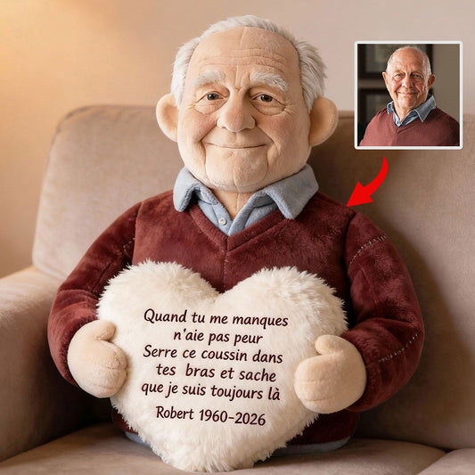 Persönlicher Gedenkbrief aus einem Foto - Almohada Conmemorativa Personalizada de Piel Sintética Premium