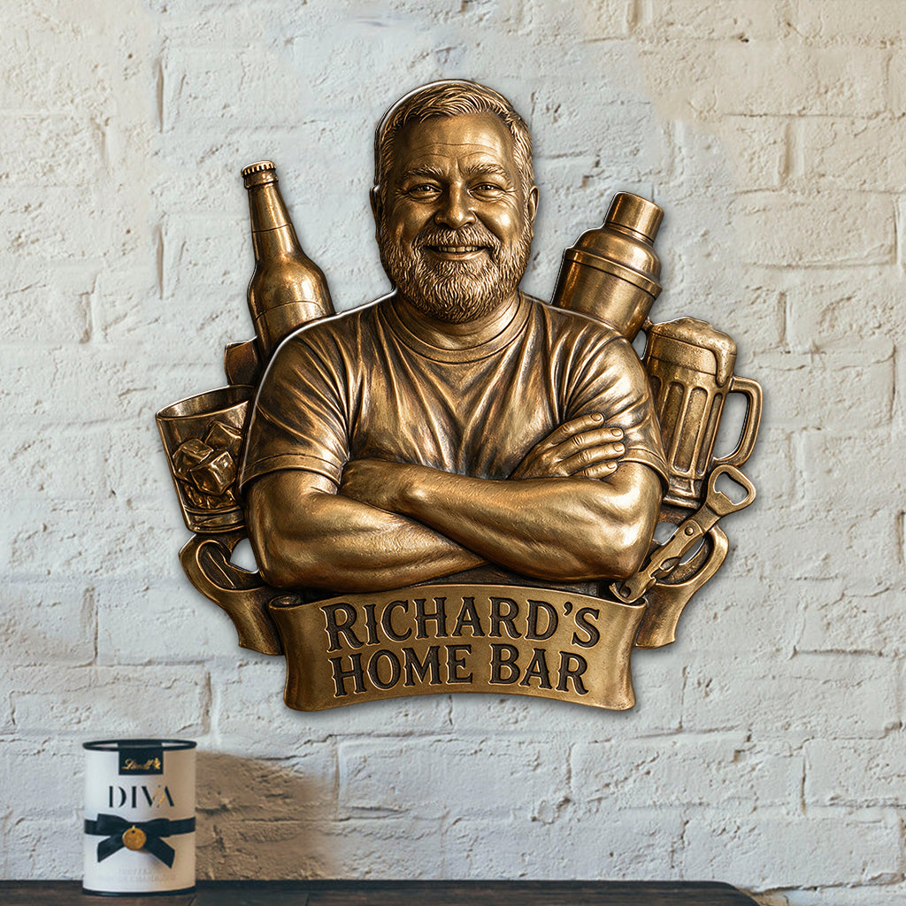 Custom Bar - Personalized Real Men 3D Printed Cut Metal Sign
