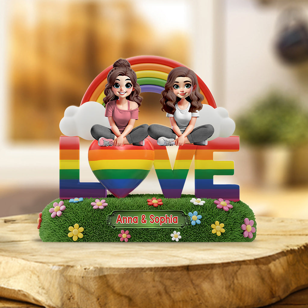 Love Is Love - Personalized LGBT Support Custom Shaped Acrylic Plaque