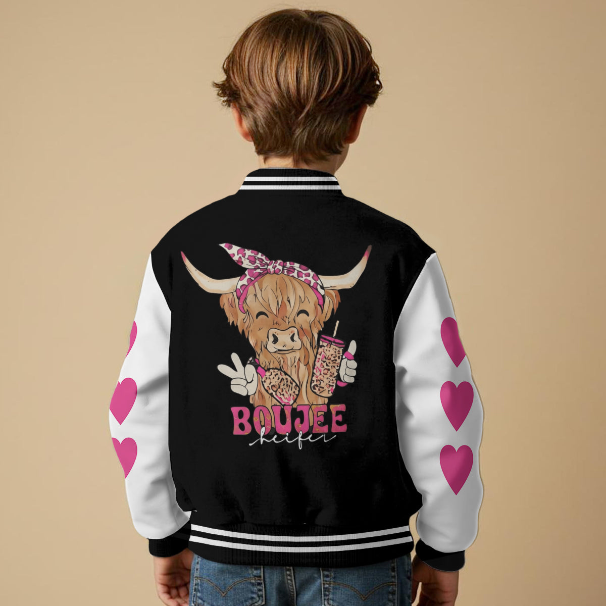 J'adore les vaches Highland - Veste universitaire personnalisée avec motif vache Highland