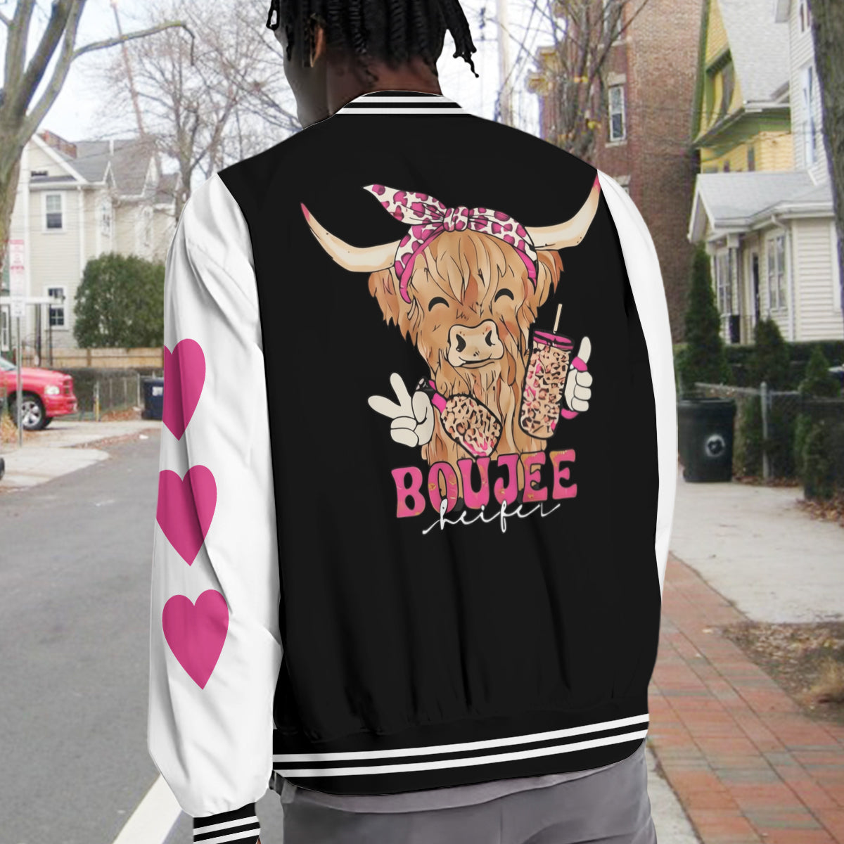 J'adore les vaches Highland - Veste universitaire personnalisée avec motif vache Highland