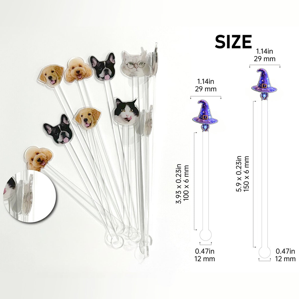 Liebeszauberer, Hexe – Personalisiertes Hexen-Set: Akzentbecher mit Acryl-Rührstäbchen