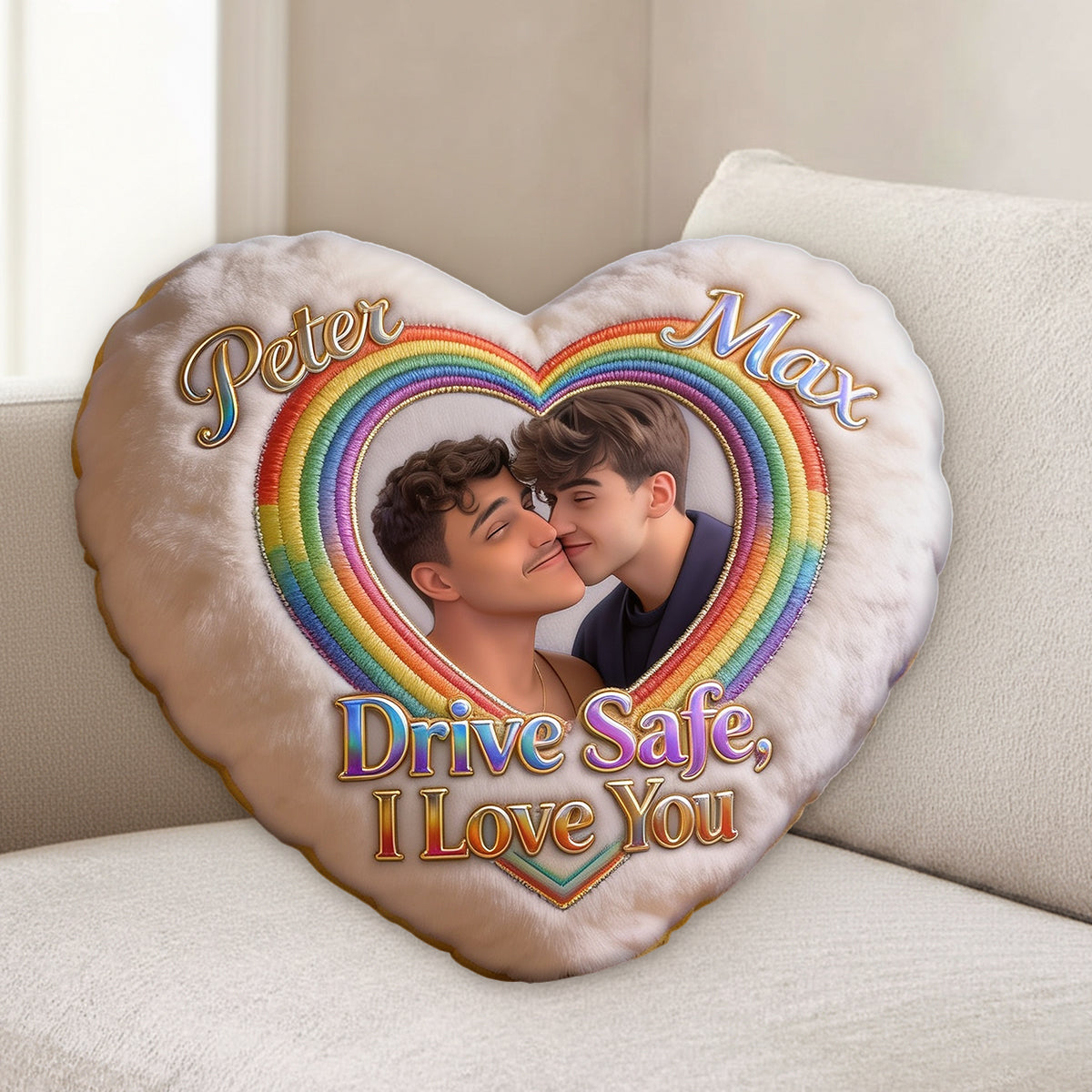 Sicher Fahren - Personalisierter LGBT Unterstützung Kissen & Auto Ornament
