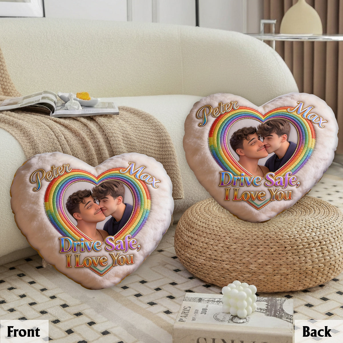 Sicher Fahren - Personalisierter LGBT Unterstützung Kissen & Auto Ornament