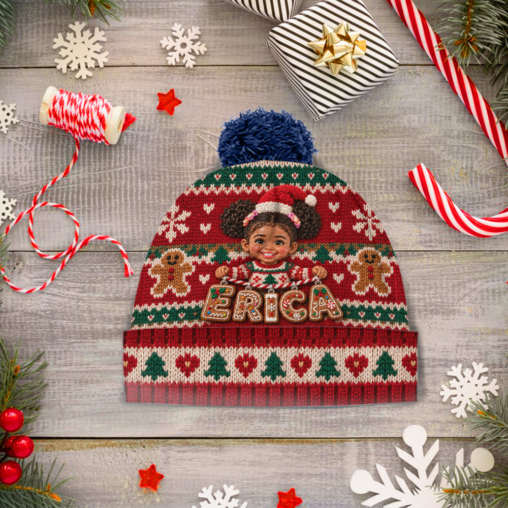 Holding Name Letter Gift For Kids - Personalized Kid Beanie Hat