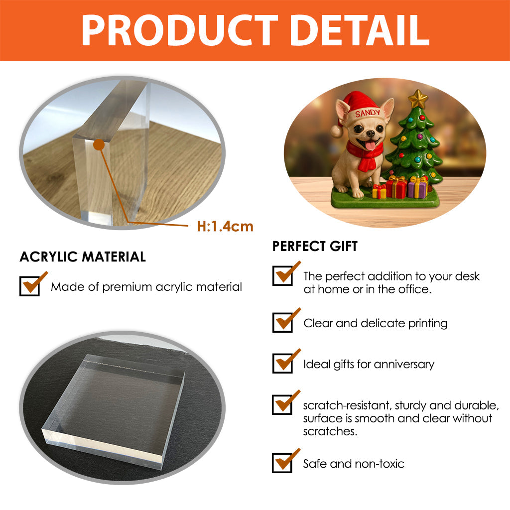 Dog Christmas - Personalized French Bulldog Dog Custom Shaped Acrylic Plaque