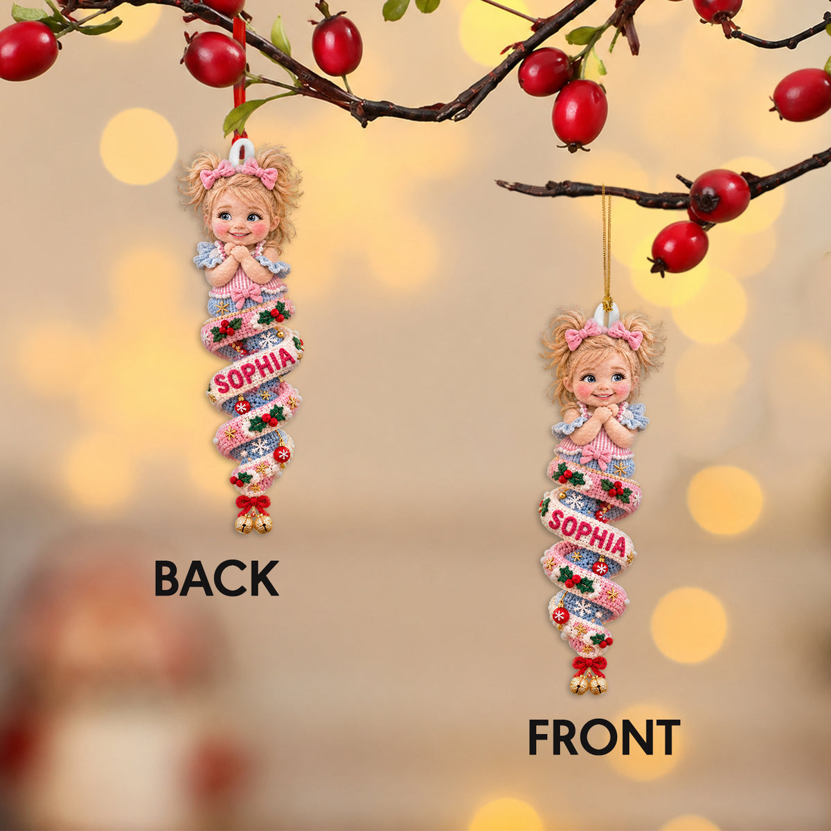 Kid Christmas Gift - Personalized Kid Plush Ornament