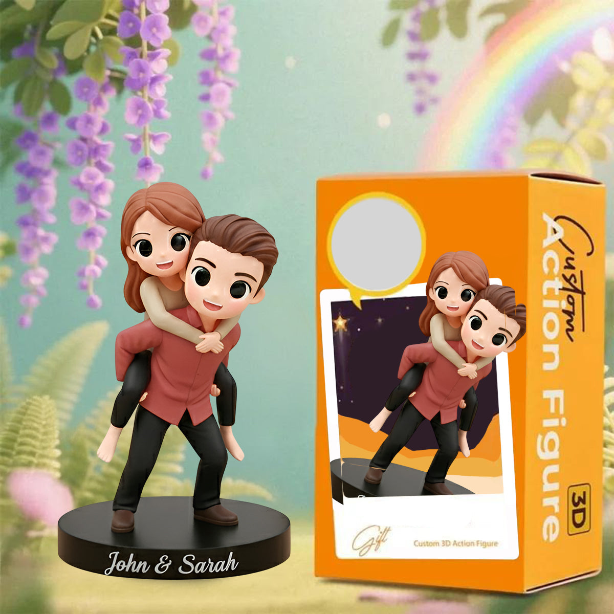 Loving Memories Keepsake - Personalized Couple Custom Made 3D Minifigure