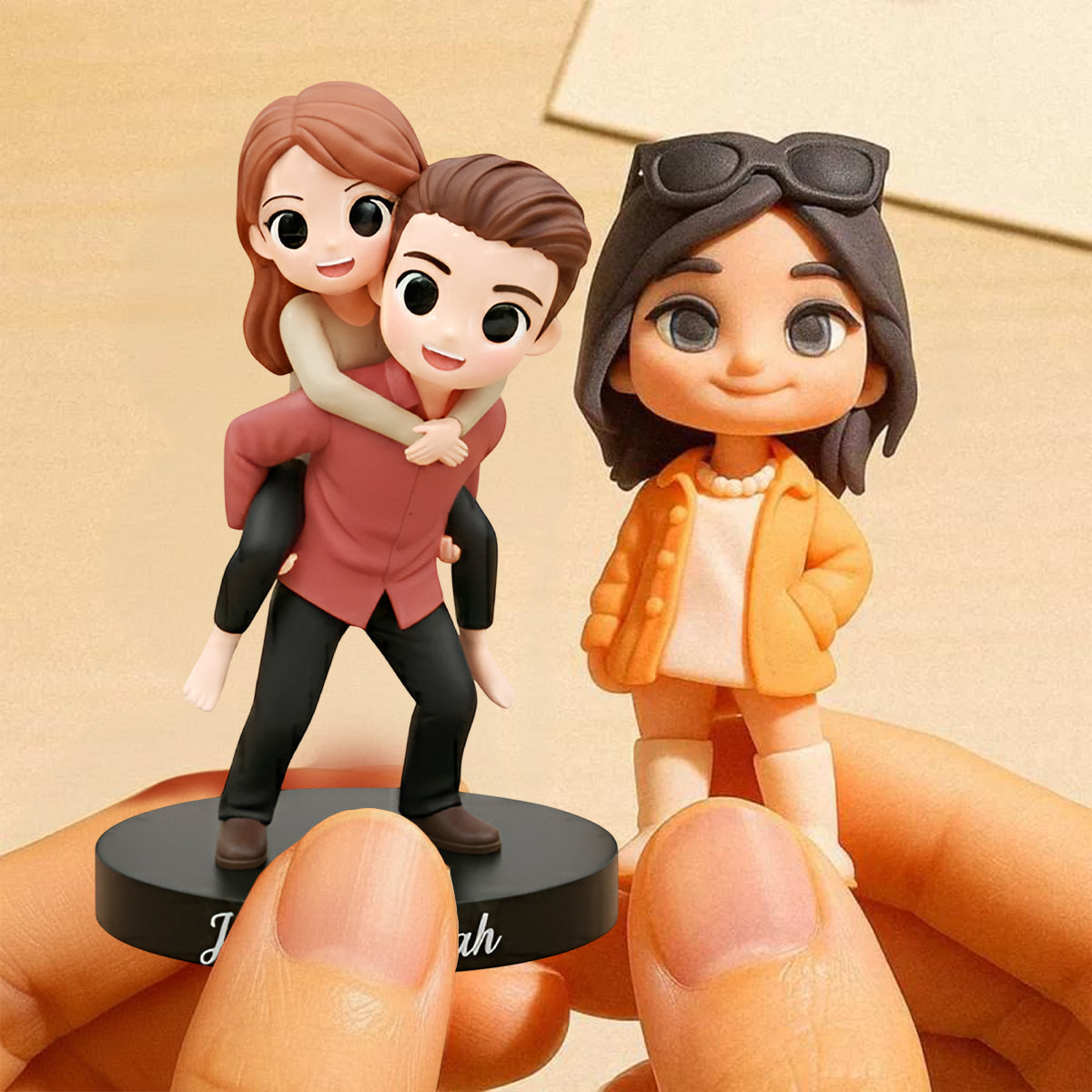 Loving Memories Keepsake - Personalized Couple Custom Made 3D Minifigure