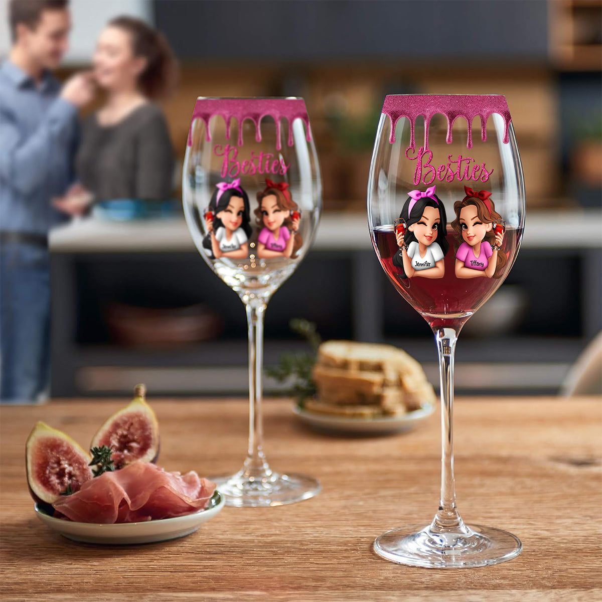 Bestie Tipsy - Personalized Bestie Wine Glass With Long Stem