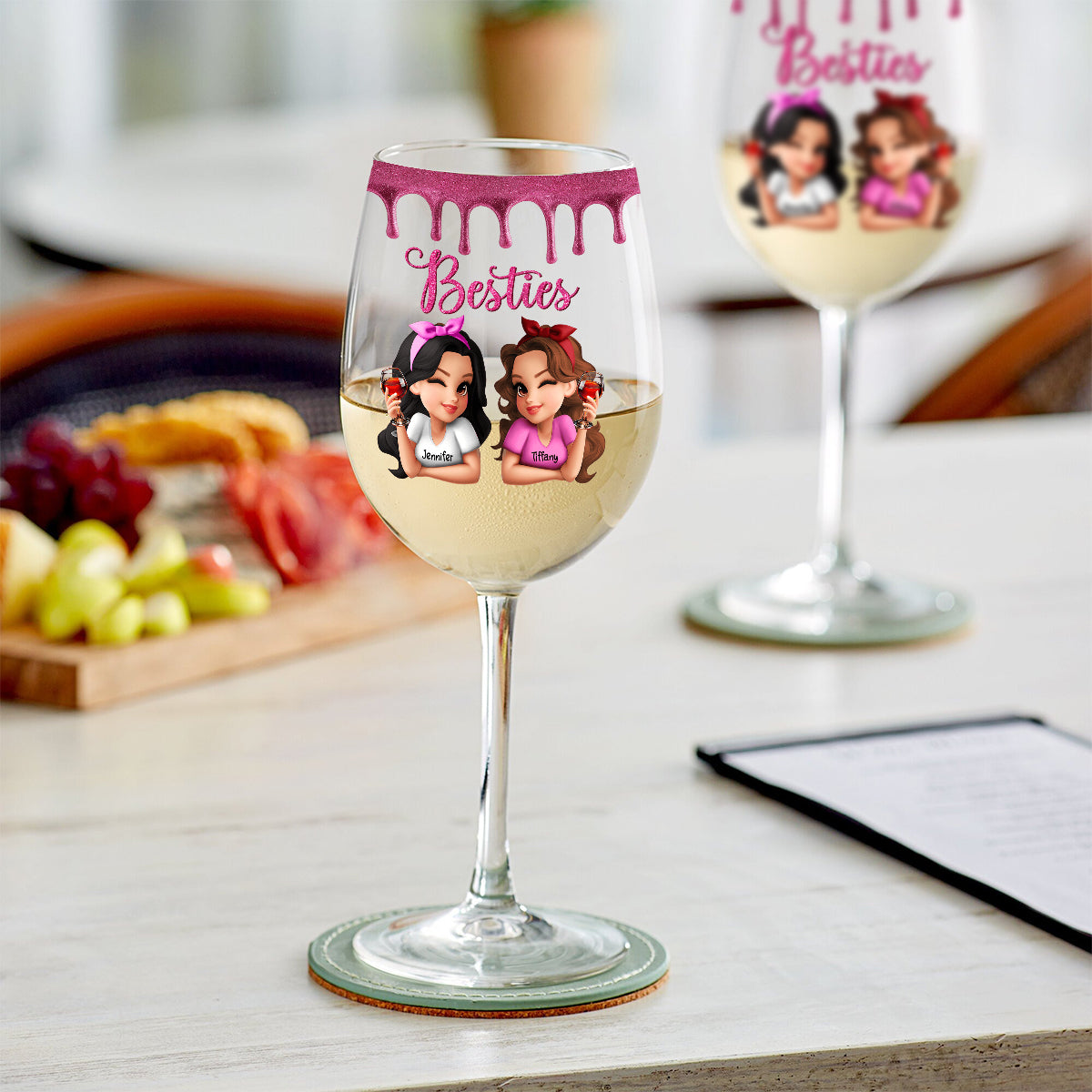 Bestie Tipsy - Personalized Bestie Wine Glass With Long Stem
