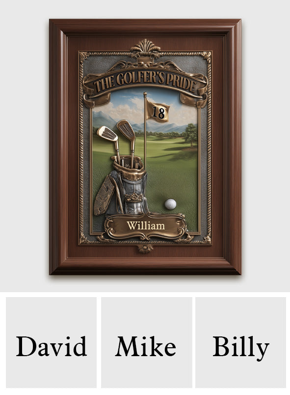 The Golfer's Pride - Personalized Golf Custom Shaped Wood Sign