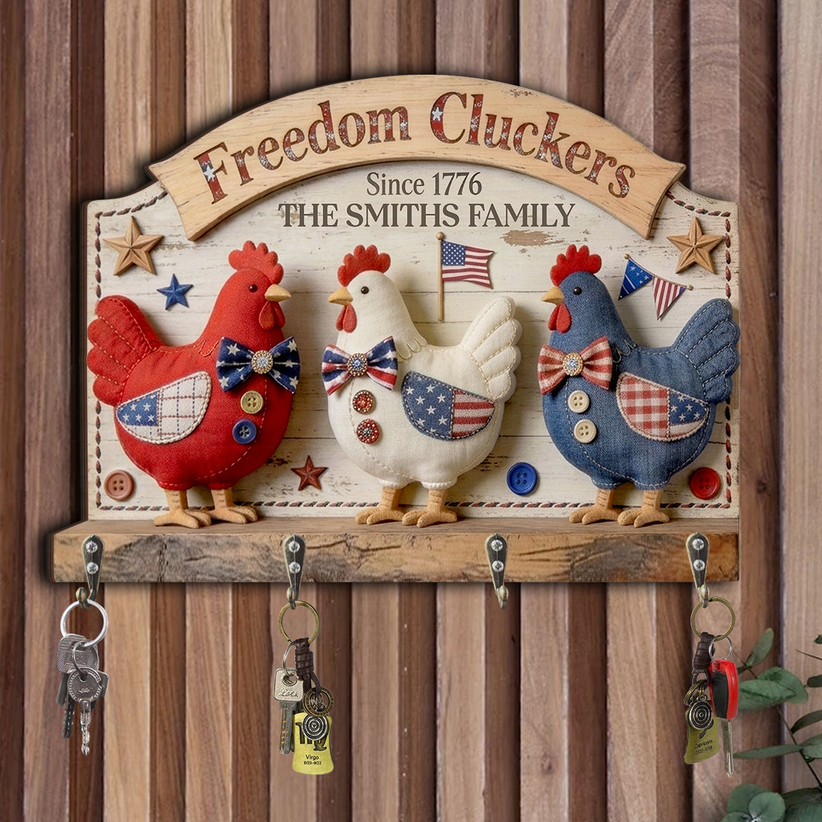 Freedom Cluckers - Personalisierter Hängeregal für Hühner