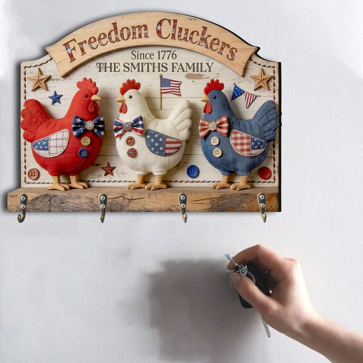 Freedom Cluckers - Personalisierter Hängeregal für Hühner